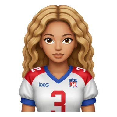 Beyonce in a football jersey  sticker