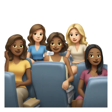 Group of Caucasian women on a airplane  sticker