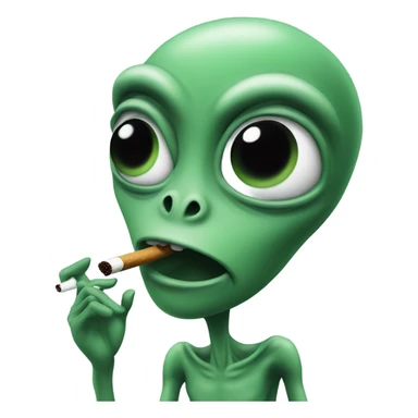 Alien smoking a cigarette  sticker