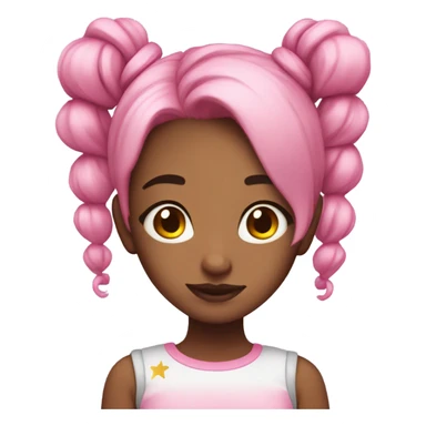Cute girl with pink hair with spacebuns sticker