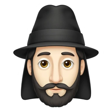 A orthodox jew with jewish hair and a jewish hat with a Big nose  sticker