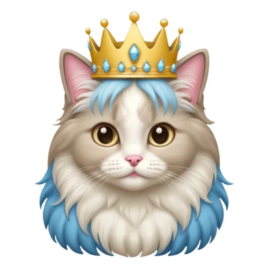 bicolor ragdoll cat with princess tiara sticker