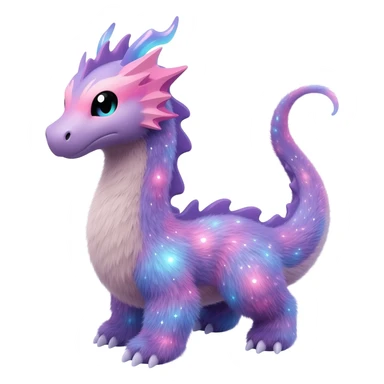 Pastel nebula furry realistic glittery Randomly-faerie-drake-colored sparkly exotic Fakémon-creature sticker