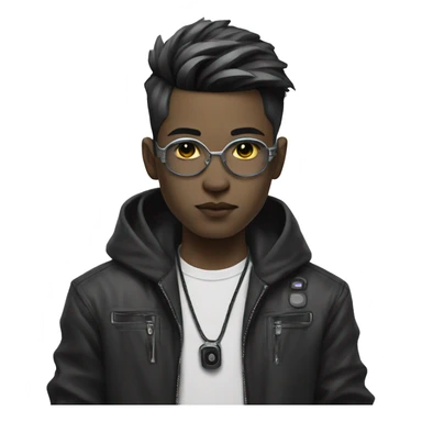 cyberpunk DJ, Korean boy sticker