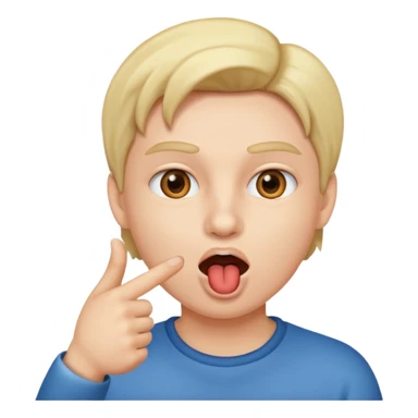 pointing in mouth  sticker