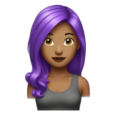 Woman purple hair sticker