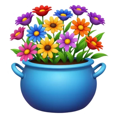 A circular pot of flowers  sticker