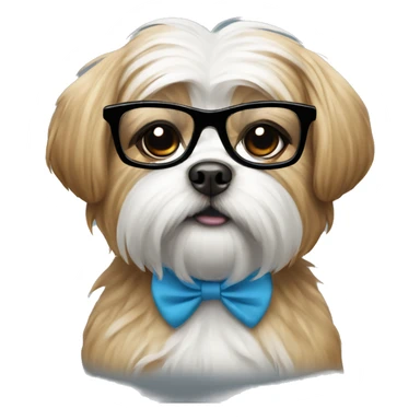 Shitzu dog breed wear glasses sticker