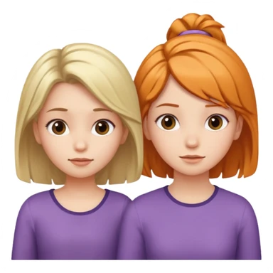 a woman and a young girl next to each other, matching hairstyles and expressions sticker