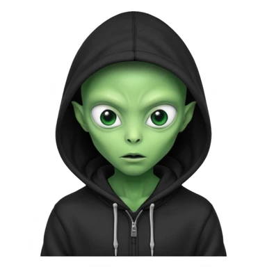 a portrait of aliens wear black hoodie sticker