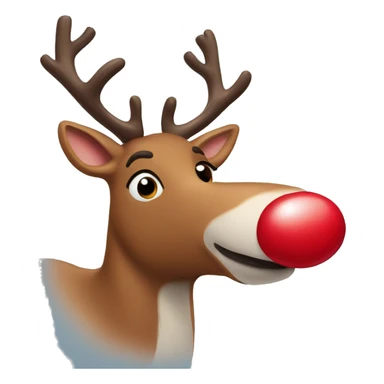 Rudolph, the red nose, reindeer sticker