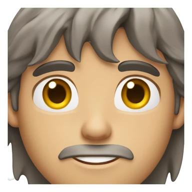 A guy with disheveled brown hair, gray eyes and a scar on his forehead sticker