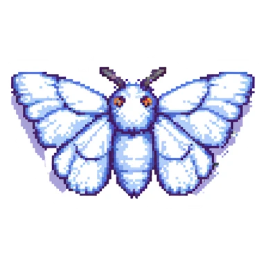 pixel art fluffy moth sticker