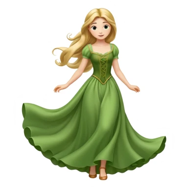 Rapuncel in green dress sticker