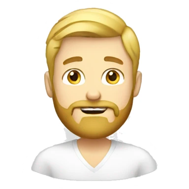 blonde guy with beard showing call me emoji by hand sticker