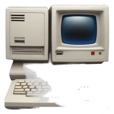 80's computer with an arrow on the screen sticker