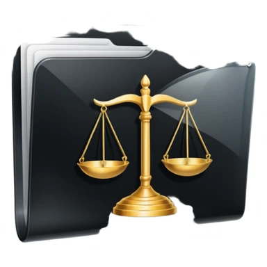 black transparent folder with a law logo  sticker