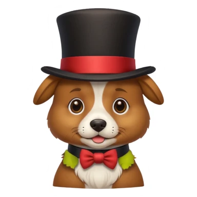 dog with tophat sticker