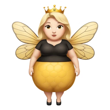 Full Body  plus size Queen bee woman with  blonde hair and big nose sticker