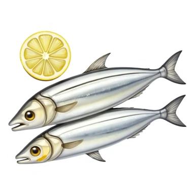 cooked anchovy with lemon slice sticker