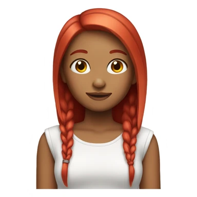 Cute girl with red straight hair sticker