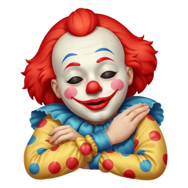 clown sleeping eyes closed sticker