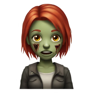 zombie girl with red hair sticker