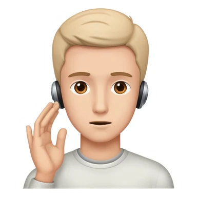 young man hearing defect sticker