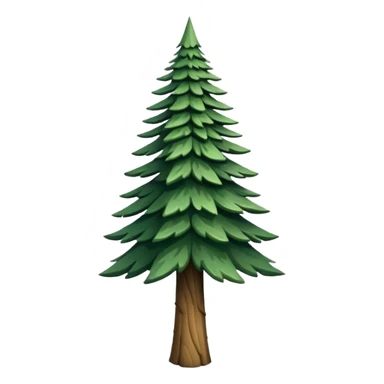 A tall pine tree with layered, pointed branches.






























































 sticker