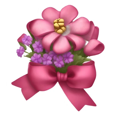 coquette ribbon wrapping flowers sticker