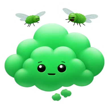 Green cloud with flies  sticker