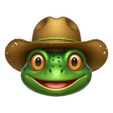 Frog wearing cowboy hat sticker