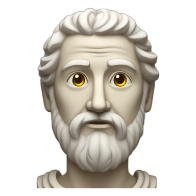 Stoic statue man with beard and centre head sticker