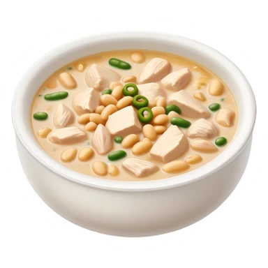 Bowl of white chicken chili soup sticker