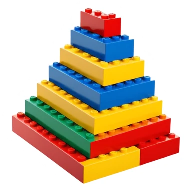 6 to 7 lego blocks stacked like stairs, vivid colors, cute and simple style sticker