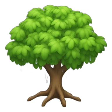 Arbre avec pluie sticker