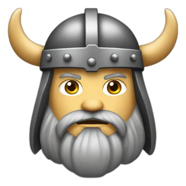 Viking emoji with a black grey background sticker