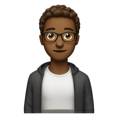 24 year old man with brown hir and glasses sticker