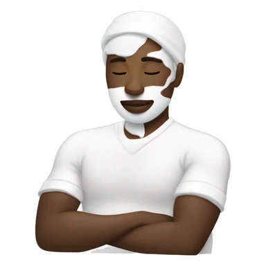 person relaxing with white lotion on face sticker