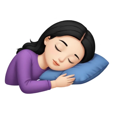 Girl with black hair sleeping sticker