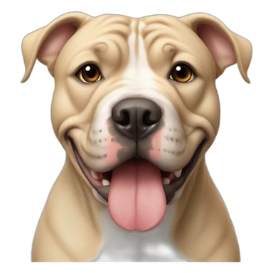 american bully dog , beige sticker