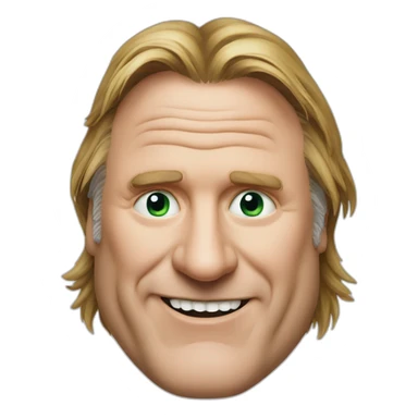 Depardieu with rabbit teeth sticker