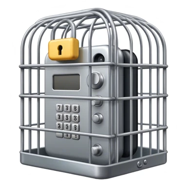 Phone locked in cage sticker