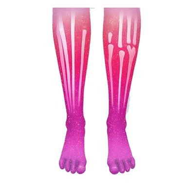 Pink ombre leg xray with glitter  sticker