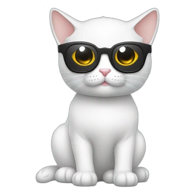 Gato branco com oculos de sol sticker