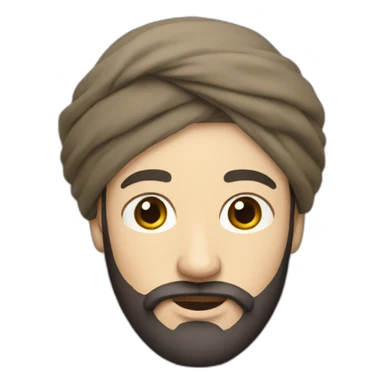 white man wearing turban dark brown beard sticker