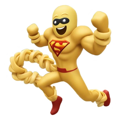 Super hero fusili pasta man saving train sticker