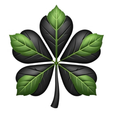 Un trébol de 5 hojas negro  sticker