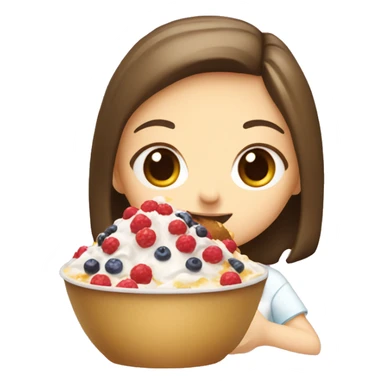 Girl eating bingsu sticker