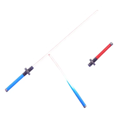 two lightsabers, one blue and one red, clashing with sparks sticker
